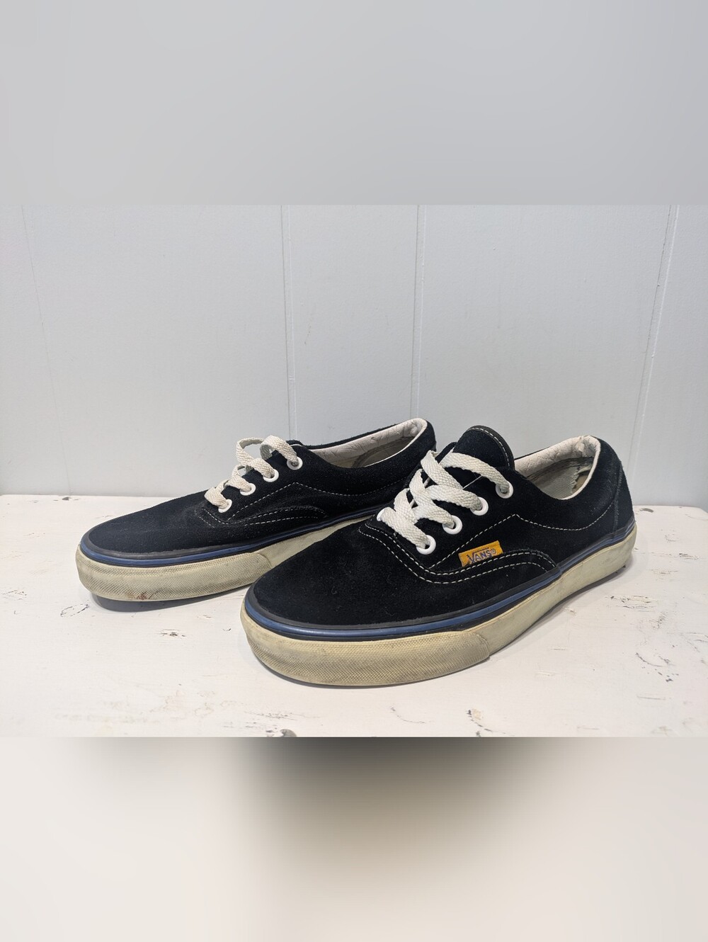 Vans‎ Leather Low Tops T375 Black Size 7.5